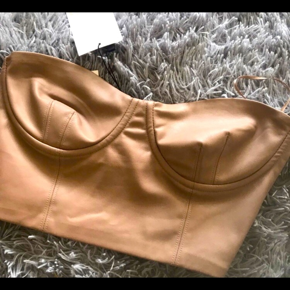 Tan leather top